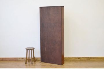 アンティーク家具　人気の薄型!無垢材の縦型飾り棚(本棚)