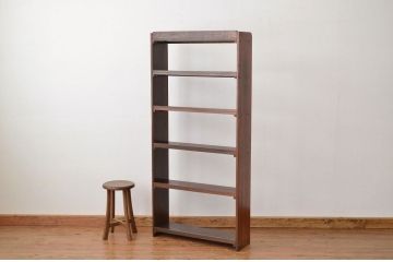 レトロ家具　★昭和レトロ　人気の薄型!無垢材の縦型本棚(飾り棚)