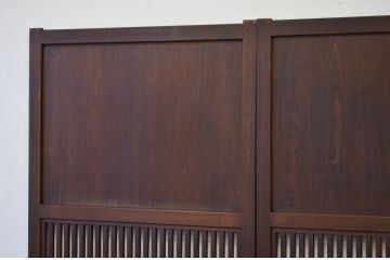 ★美品 シックな格子帯戸2枚セット(アンティーク建具・引き戸)