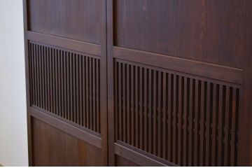 ★美品 シックな格子帯戸2枚セット(アンティーク建具・引き戸)