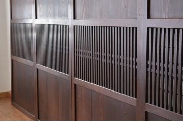 古民具・骨董 美品!! 裏障子付き格子帯戸4枚セット(引き戸)