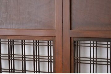 ★古民具・骨董 繊細なデザインのすかし格子帯戸2枚セット(引き戸)