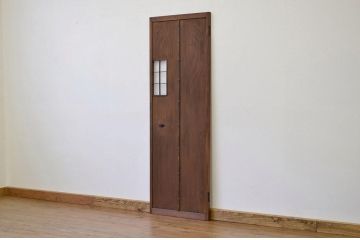 アンティーク　和風デザインのダイヤガラス入りドア1枚(扉)