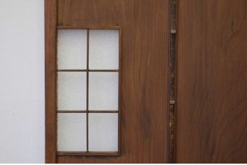 アンティーク　和風デザインのダイヤガラス入りドア1枚(扉)