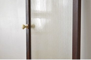 アンティーク 希少な大版銀モールガラスドア1枚(扉)