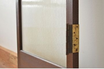 アンティーク 希少な大版銀モールガラスドア1枚(扉)