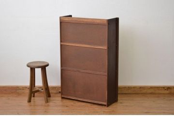 レトロ家具　昭和レトロ　シンプルなアンティーク本棚(飾り棚)