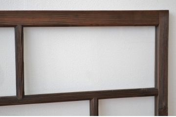 昭和レトロ 古い木のアンティークガラス引き戸2枚セット(窓 建具)