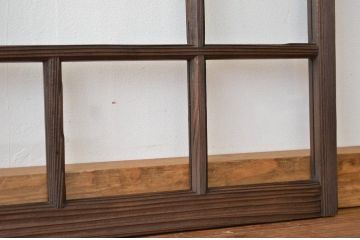 昭和レトロ 古い木のアンティークガラス引き戸2枚セット(窓 建具)
