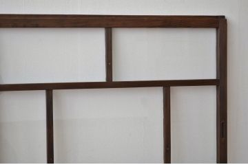 昭和レトロ 古い木のアンティークガラス引き戸2枚セット(窓 建具)