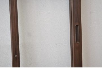 昭和レトロ 古い木のアンティークガラス引き戸2枚セット(窓 建具)