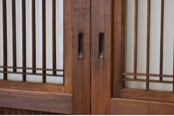 幅が細身のガラス入り筬組子格子帯戸4枚セット(ガラス帯戸、引き戸・建具)