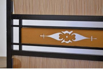 古民具・骨董 古い簾屏風・衝立四連(パーテーション)