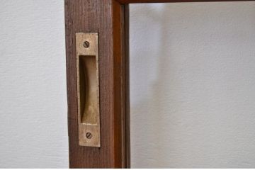 アンティーク 古い木の素敵な雰囲気のガラス戸2枚セット(引き戸・建具)