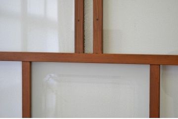 アンティーク 古い木の素敵な雰囲気のガラス戸2枚セット(引き戸・建具)