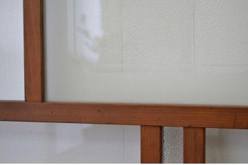 アンティーク 古い木の素敵な雰囲気のガラス戸2枚セット(引き戸・建具)