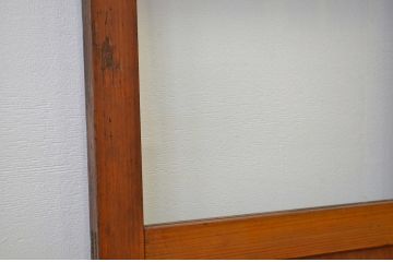 アンティーク 古い木の素敵な雰囲気のガラス戸2枚セット(引き戸・建具)
