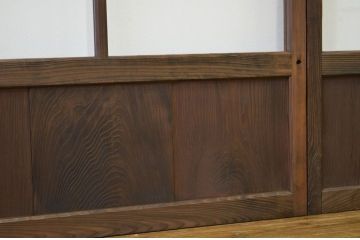 昭和レトロ 古い木のシックなガラス戸4枚セット(引き戸・建具)
