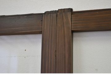 昭和レトロ 古い木のシックなガラス戸4枚セット(引き戸・建具)