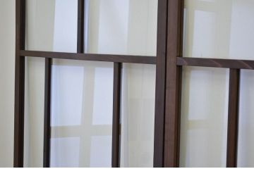 昭和レトロ 古い木のシックなガラス戸4枚セット(引き戸・建具)