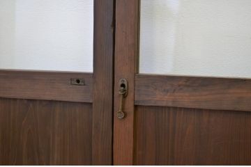 昭和レトロ 古い木のシックなガラス戸4枚セット(引き戸・建具)