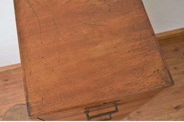 レトロ家具　昭和レトロ 重厚なナラ材大型引き出し(書類ケース・ドロワー)
