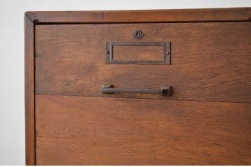 レトロ家具　昭和レトロ 重厚なナラ材大型引き出し(書類ケース・ドロワー)
