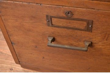 レトロ家具　昭和レトロ 重厚なナラ材大型引き出し(書類ケース・ドロワー)