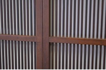 古民具・骨董 腰板欅のシックな格子戸4枚セット(引き戸)