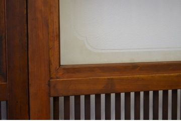 古民具・骨董 腰板欅のシックな格子戸4枚セット(引き戸)