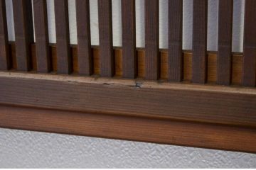 ★古民具・骨董 上質な造りのダイヤガラスと腰板欅の裏障子付き格子戸2枚セット(引き戸)