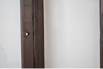 古い木の使い込まれたガラス戸2枚セット(引き戸・建具)