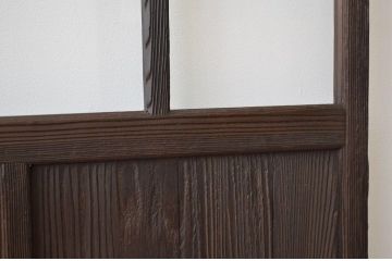 古い木の使い込まれたガラス戸2枚セット(引き戸・建具)