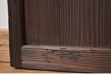 古い木の使い込まれたガラス戸2枚セット(引き戸・建具)