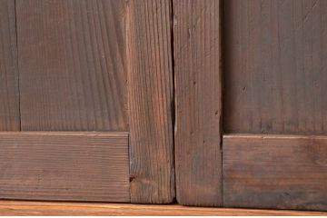 古い木の使い込まれたガラス戸2枚セット(引き戸・建具)