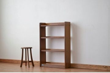 レトロ家具　昭和レトロ シンプルな無垢材本棚(飾り棚 アンティーク)