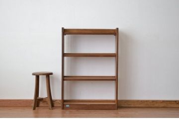レトロ家具　昭和レトロ シンプルな無垢材本棚(飾り棚 アンティーク)