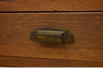 レトロ家具　昭和レトロ ダイヤガラスのアンティーク本箱(書棚)