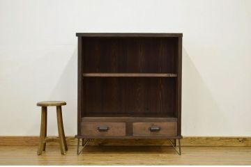 アンティーク家具　★アンティーク 古い木の鉄脚付き飾り棚(アイアン)
