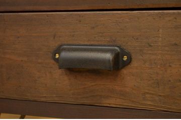 アンティーク家具　★アンティーク 古い木の鉄脚付き飾り棚(アイアン)
