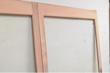 古いパン屋の大きなガラス戸2枚セット