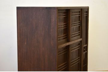 レトロ家具　昭和レトロ　造りの良い古い桐材のシックな下駄箱(収納棚アンティーク)