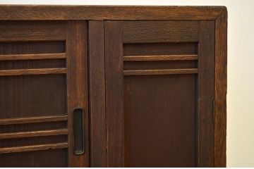 レトロ家具　昭和レトロ　造りの良い古い桐材のシックな下駄箱(収納棚アンティーク)