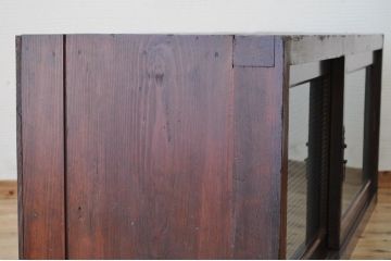 アンティーク家具　古い木のモールガラスローボード2