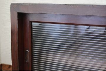 アンティーク家具　古い木のモールガラスローボード2