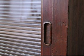アンティーク家具　古い木のモールガラスローボード2