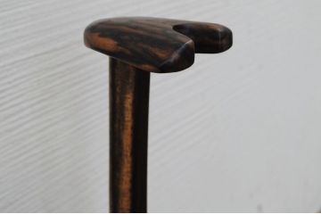 骨董　明治時代　総黒柿無垢材　時代太刀掛け