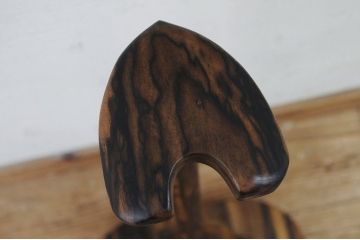骨董　明治時代　総黒柿無垢材　時代太刀掛け