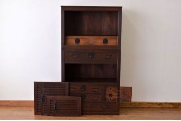 美品!　状態の良い二段重ね　美濃帳場箪笥