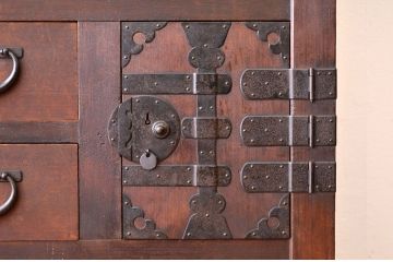 美品!　状態の良い二段重ね　美濃帳場箪笥